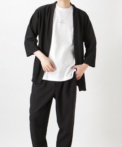 Mossimo(モッシモ)の「mossimo モッシモ 針抜き7分袖カーディガン+ロゴプリント半袖Tシャツ セット アンサンブル(カーディガン/ボレロ・メンズ・ブラック/グレイッシュベージュ・XL/L/M)」の17枚目の写真