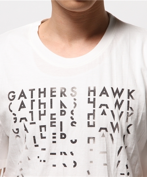 HAMNETT（ハムネット）の「【HAMNETT】 ギャザーホークTシャツ / Tシャツ（Tシャツ/カットソー・メンズ・ホワイト/ブラック・S/L/M）」の6枚目の写真