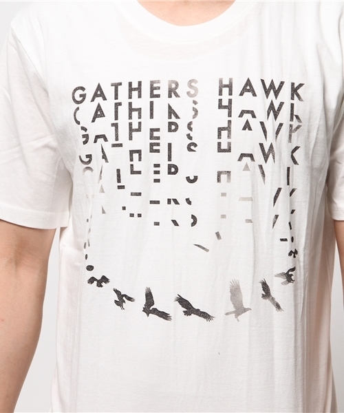 HAMNETT（ハムネット）の「【HAMNETT】 ギャザーホークTシャツ / Tシャツ（Tシャツ/カットソー・メンズ・ホワイト/ブラック・S/L/M）」の8枚目の写真