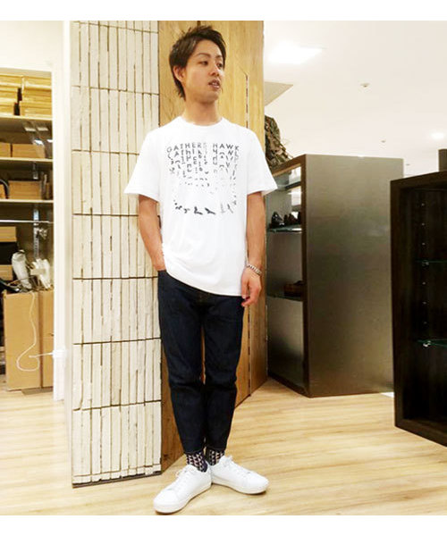 HAMNETT（ハムネット）の「【HAMNETT】 ギャザーホークTシャツ / Tシャツ（Tシャツ/カットソー・メンズ・ホワイト/ブラック・S/L/M）」の11枚目の写真