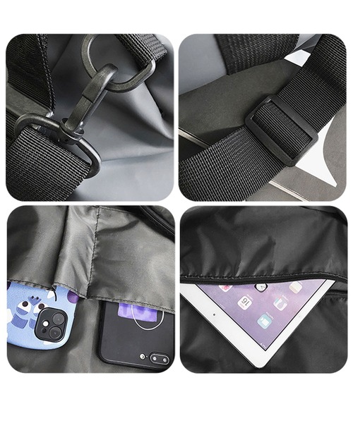 florist（フローリスト）の「【大容量/防水】【2WAY/3WAY】ユニセックス シンプルカジュアルボストンバッグ/トラベルバッグ/スポーツバッグ（ボストンバッグ・レディース・グレー/グリーン/ブラック・FREE）」の6枚目の写真