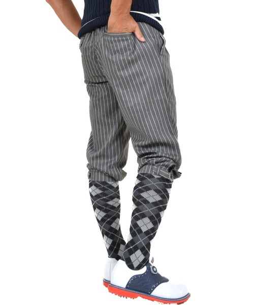 ブラック XL ゴルフパンツ カラーストライプ COMON GOLF（コモンゴルフ）の「ストレッチ ニッカボッカーズ