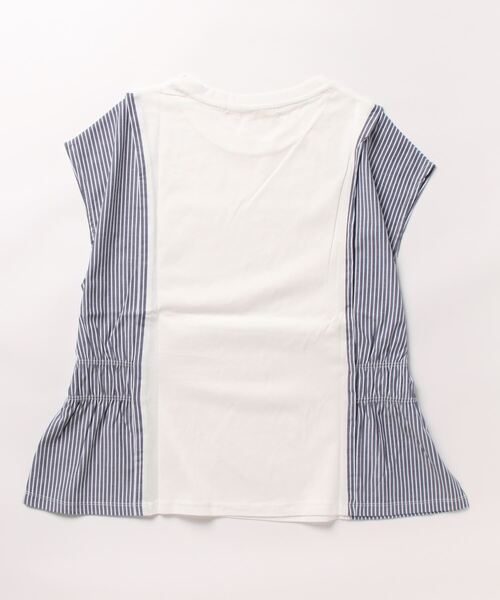 UP START（アップスタート）の「【Strawberry Vally】40s/2シルケット天竺＋TCブロード ストライプ 切替 フレンチ プルオーバー　大人カジュアル（Tシャツ/カットソー・レディース・チャコールグレー/モカ/オフホワイト・FREE）」の6枚目の写真