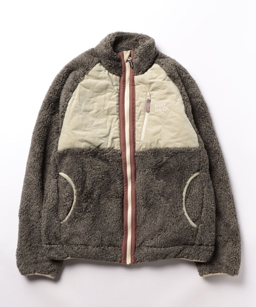 KRIFF MAYER Lady's Collection（クリフメイヤーレディースコレクション）の「シャギーボアスタンドネックJK（ブルゾン・レディース・ベージュ/グレー/チャコール/オリーブ/カラフル/ナチュラル/レンガ・MEDIUM/LARGE）」の19枚目の写真