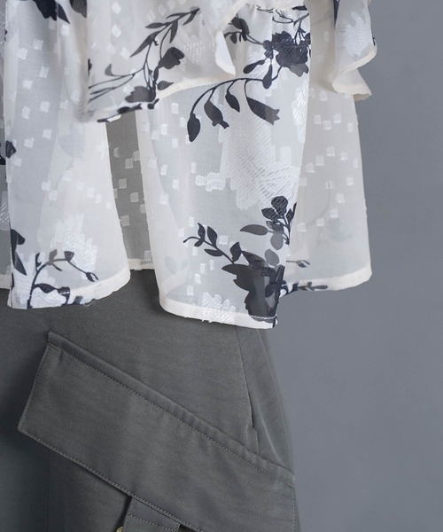 VIS（ビス）の「【前後2WAY】シアー花柄フリルブラウス（シャツ/ブラウス・レディース・ブラック系その他/ブラウン系その他/キナリ・FREE）」の19枚目の写真