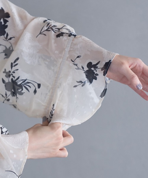 VIS（ビス）の「【前後2WAY】シアー花柄フリルブラウス（シャツ/ブラウス・レディース・ブラック系その他/ブラウン系その他/キナリ・FREE）」の20枚目の写真