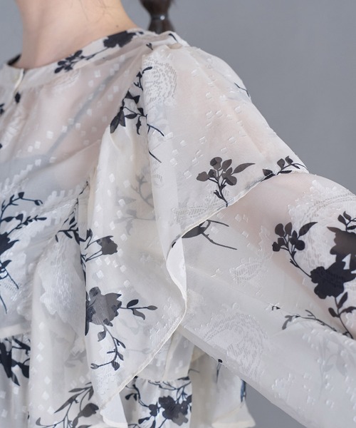 VIS（ビス）の「【前後2WAY】シアー花柄フリルブラウス（シャツ/ブラウス・レディース・ブラック系その他/ブラウン系その他/キナリ・FREE）」の18枚目の写真