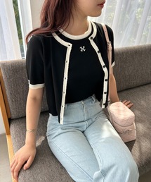 ワンポイント刺繍ニットアンサンブル