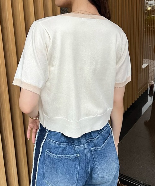 one after another NICE CLAUP（ワンアフターアナザーナイスクラップ）の「ワンポイント刺繍ニットアンサンブル（アンサンブル・レディース・ピンク/アイボリー/ブラック/グレー・FREE）」の17枚目の写真