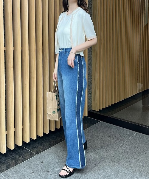 one after another NICE CLAUP（ワンアフターアナザーナイスクラップ）の「ワンポイント刺繍ニットアンサンブル（アンサンブル・レディース・ピンク/アイボリー/ブラック/グレー・FREE）」の14枚目の写真