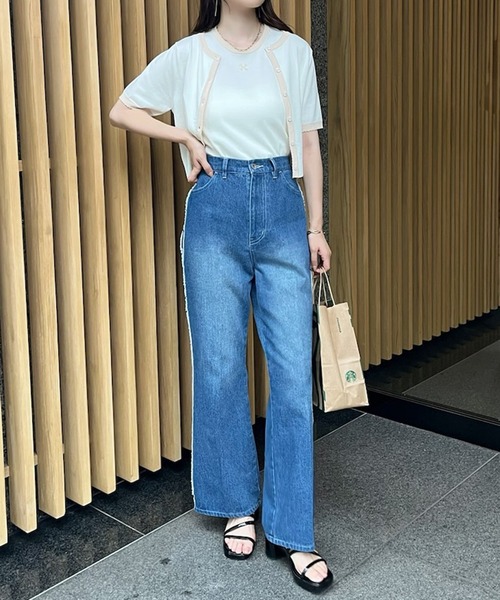 one after another NICE CLAUP（ワンアフターアナザーナイスクラップ）の「ワンポイント刺繍ニットアンサンブル（アンサンブル・レディース・ピンク/アイボリー/ブラック/グレー・FREE）」の13枚目の写真