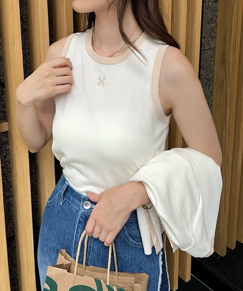 one after another NICE CLAUP（ワンアフターアナザーナイスクラップ）の「ワンポイント刺繍ニットアンサンブル（アンサンブル・レディース・ピンク/アイボリー/ブラック/グレー・FREE）」の18枚目の写真