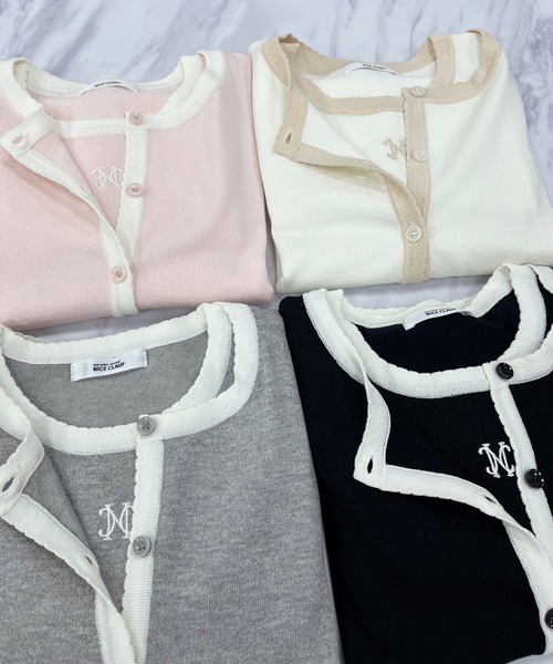 one after another NICE CLAUP（ワンアフターアナザーナイスクラップ）の「ワンポイント刺繍ニットアンサンブル（アンサンブル・レディース・ピンク/アイボリー/ブラック/グレー・FREE）」の22枚目の写真