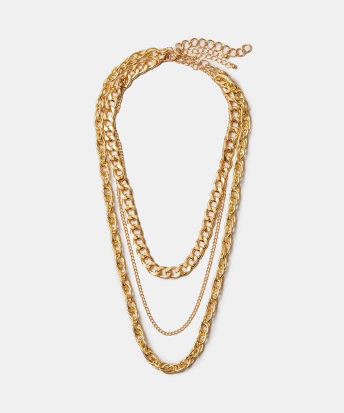 FOREVER 21（フォーエバー トゥエンティーワン）の「3連チェーンネックレス（ネックレス・レディース・シルバー/ゴールド・FREE）」の2枚目の写真
