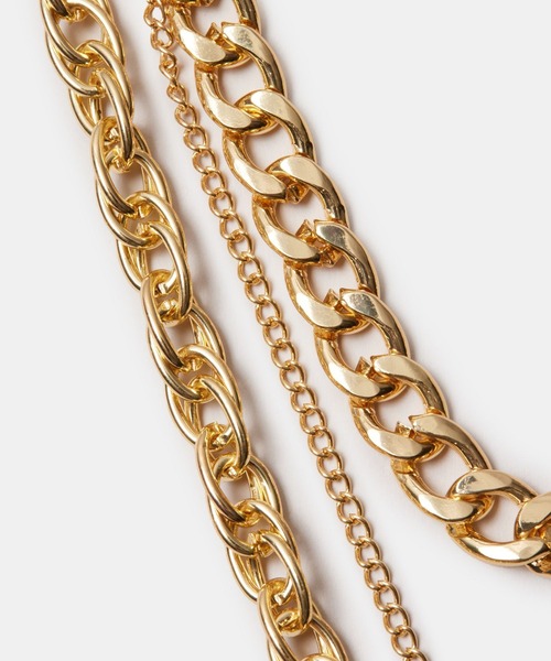 FOREVER 21（フォーエバー トゥエンティーワン）の「3連チェーンネックレス（ネックレス・レディース・シルバー/ゴールド・FREE）」の9枚目の写真