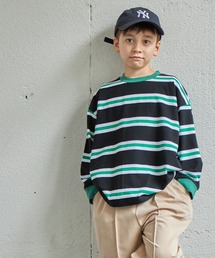 PAIRMANON STREET | 【PAIRMANON STREET】ビッグシルエット マルチボーダー 長袖 Tシャツ(Tシャツ/カットソー)