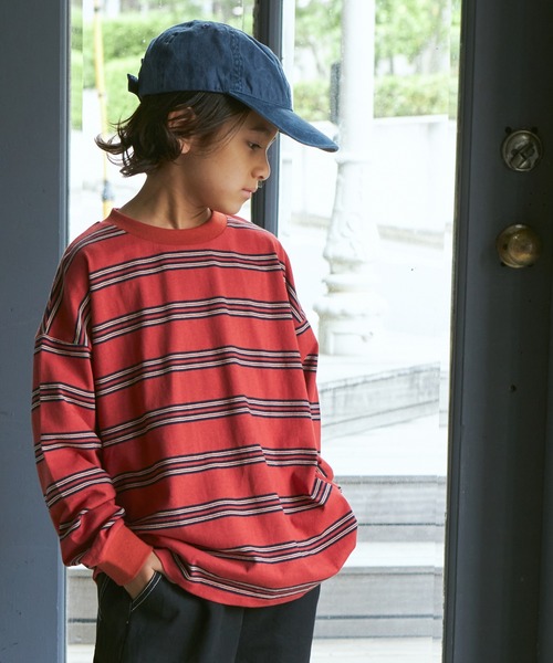 PAIRMANON STREET（ペアマノンストリート）の「【PAIRMANON STREET】ビッグシルエット マルチボーダー 長袖 Tシャツ（Tシャツ/カットソー・キッズ・イエロー系その他/ベージュ系その他2/ブルー系その他/ブラック系その他2/レッド系その他/ブラック系その他6/ブルー系その他2/グリーン系その他/ベージュ系その他/ブルー系その他3/その他/グリーン系その他2/ブラック系その他/ブラック系その他3/ブラウン系その他・90/110/140/120/100/130/150）」の14枚目の写真