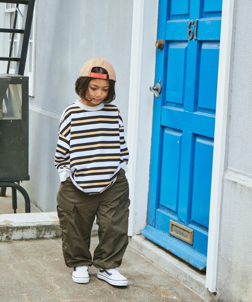 PAIRMANON STREET（ペアマノンストリート）の「【PAIRMANON STREET】ビッグシルエット マルチボーダー 長袖 Tシャツ（Tシャツ/カットソー・キッズ・イエロー系その他/ベージュ系その他2/ブルー系その他/ブラック系その他2/レッド系その他/ブラック系その他6/ブルー系その他2/グリーン系その他/ベージュ系その他/ブルー系その他3/その他/グリーン系その他2/ブラック系その他/ブラック系その他3/ブラウン系その他・90/110/140/120/100/130/150）」の17枚目の写真