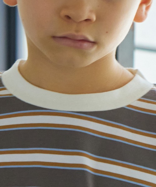 PAIRMANON STREET（ペアマノンストリート）の「【PAIRMANON STREET】ビッグシルエット マルチボーダー 長袖 Tシャツ（Tシャツ/カットソー・キッズ・イエロー系その他/ベージュ系その他2/ブルー系その他/ブラック系その他2/レッド系その他/ブラック系その他6/ブルー系その他2/グリーン系その他/ベージュ系その他/ブルー系その他3/その他/グリーン系その他2/ブラック系その他/ブラック系その他3/ブラウン系その他・90/110/140/120/100/130/150）」の20枚目の写真