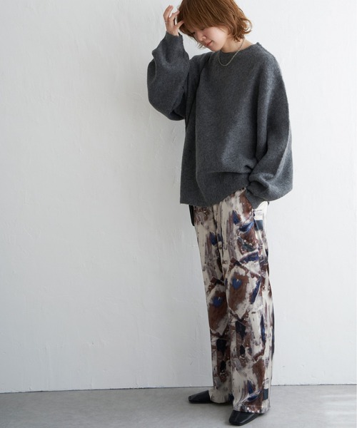 notch.(ノッチ)の「【In Red 11月号掲載】シンプルゆるニット(ニット/セーター・レディース・ベージュ/チャコールグレー・M)」の12枚目の写真