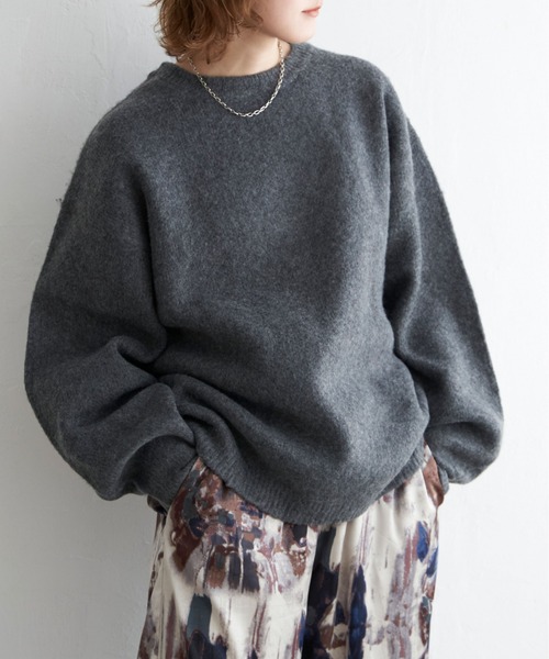 notch.(ノッチ)の「【In Red 11月号掲載】シンプルゆるニット(ニット/セーター・レディース・ベージュ/チャコールグレー・M)」の21枚目の写真