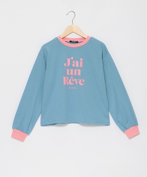by LOVEiT（バイラビット）の「テキスト長袖Tシャツ（スウェット・キッズ・ブルーグレー/オフホワイト/ピンク/モカ・120cm/130cm/140cm/150cm/160cm）」の3枚目の写真