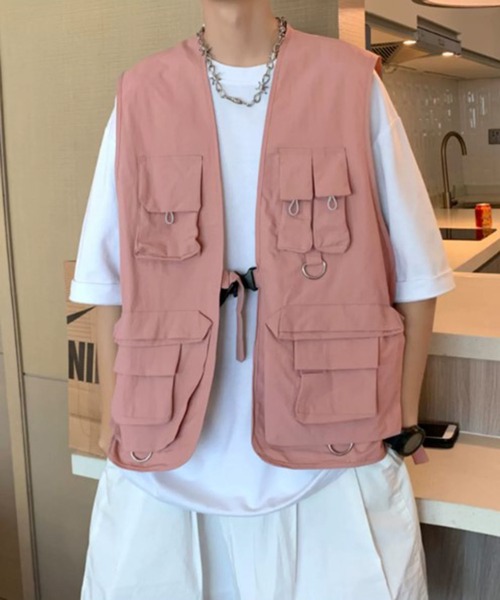 BENDER TOKYO（ベンダートウキョウ）の「【BENDER TOKYO】ミリタリー ルーズ フィッシングベスト（ベスト・メンズ・ブラック/ピンク・M/L）」の19枚目の写真