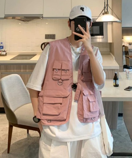 BENDER TOKYO（ベンダートウキョウ）の「【BENDER TOKYO】ミリタリー ルーズ フィッシングベスト（ベスト・メンズ・ブラック/ピンク・M/L）」の15枚目の写真