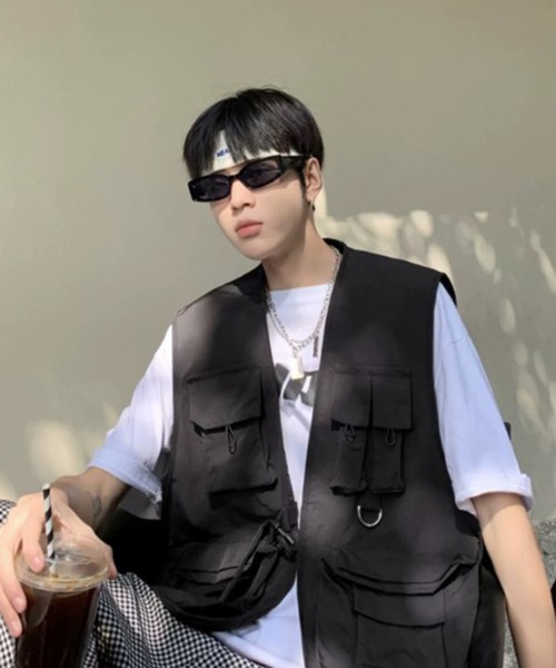 BENDER TOKYO（ベンダートウキョウ）の「【BENDER TOKYO】ミリタリー ルーズ フィッシングベスト（ベスト・メンズ・ブラック/ピンク・M/L）」の6枚目の写真