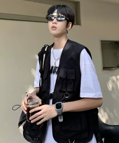 BENDER TOKYO（ベンダートウキョウ）の「【BENDER TOKYO】ミリタリー ルーズ フィッシングベスト（ベスト・メンズ・ブラック/ピンク・M/L）」の9枚目の写真