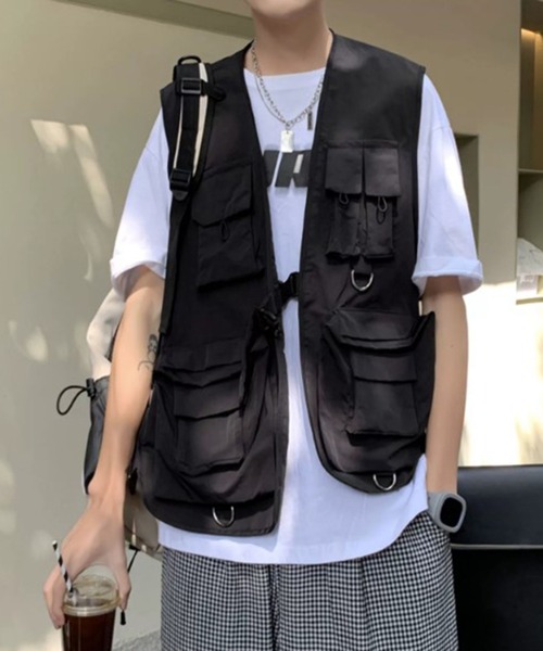 BENDER TOKYO（ベンダートウキョウ）の「【BENDER TOKYO】ミリタリー ルーズ フィッシングベスト（ベスト・メンズ・ブラック/ピンク・M/L）」の11枚目の写真