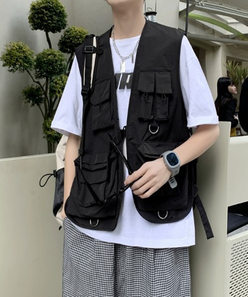 BENDER TOKYO（ベンダートウキョウ）の「【BENDER TOKYO】ミリタリー ルーズ フィッシングベスト（ベスト・メンズ・ブラック/ピンク・M/L）」の8枚目の写真