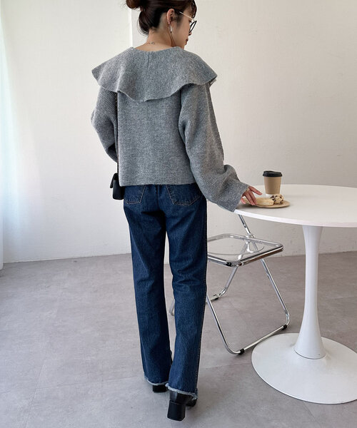 セール】【WEB限定】ビッグカラーカーディガン（カーディガン/ボレロ