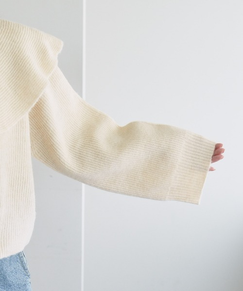 DISCOAT（ディスコート）の「【WEB限定】ビッグカラーカーディガン（カーディガン/ボレロ・レディース・パープル/アイボリー/グレー/ブラック/ブラウン/ピンク・FREE）」の16枚目の写真