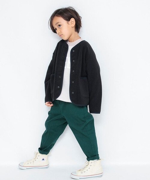 BRANSHES(ブランシェス)の「【軽】フリースジャケット(その他アウター・キッズ・アイボリー/ブラック/ライトグリーン・100/140/120/130/150/110/90)」の8枚目の写真