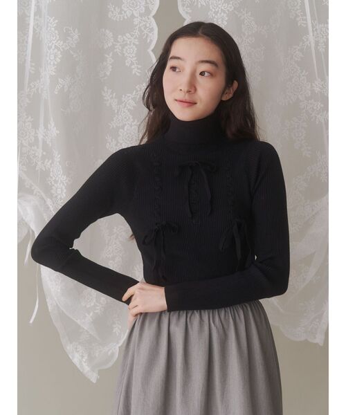 merry jenny（メリージェニー）の「リボンリボンリボンニット（ニット/セーター・レディース・オフホワイト/ピンク/ブラック・FREE）」の9枚目の写真