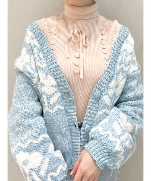 merry jenny（メリージェニー）の「リボンリボンリボンニット（ニット/セーター・レディース・オフホワイト/ピンク/ブラック・FREE）」の3枚目の写真