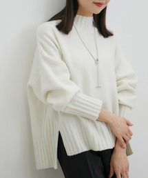 VIS | 【選べる着丈】ふわもこサイドスリットニット【洗える】(ニット/セーター)