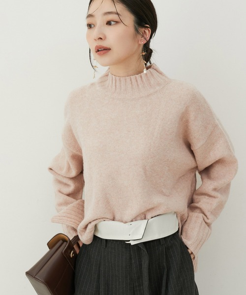 VIS（ビス）の「【選べる着丈】ふわもこサイドスリットニット【洗える】（ニット/セーター・レディース・ピンク/オフホワイト/ブルー系その他4/グレー系その他・FREE/FS）」の6枚目の写真