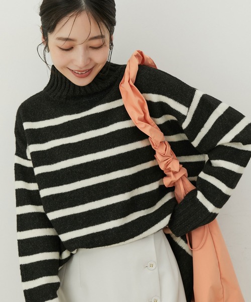 VIS（ビス）の「【選べる着丈】ふわもこサイドスリットニット【洗える】（ニット/セーター・レディース・ピンク/オフホワイト/ブルー系その他4/グレー系その他・FREE/FS）」の8枚目の写真