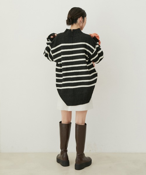 VIS（ビス）の「【選べる着丈】ふわもこサイドスリットニット【洗える】（ニット/セーター・レディース・ピンク/オフホワイト/ブルー系その他4/グレー系その他・FREE/FS）」の10枚目の写真