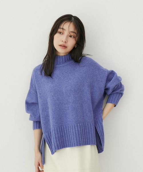 VIS（ビス）の「【選べる着丈】ふわもこサイドスリットニット【洗える】（ニット/セーター・レディース・ピンク/オフホワイト/ブルー系その他4/グレー系その他・FREE/FS）」の20枚目の写真