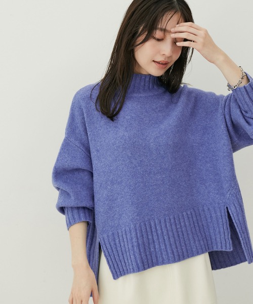 VIS（ビス）の「【選べる着丈】ふわもこサイドスリットニット【洗える】（ニット/セーター・レディース・ピンク/オフホワイト/ブルー系その他4/グレー系その他・FREE/FS）」の22枚目の写真