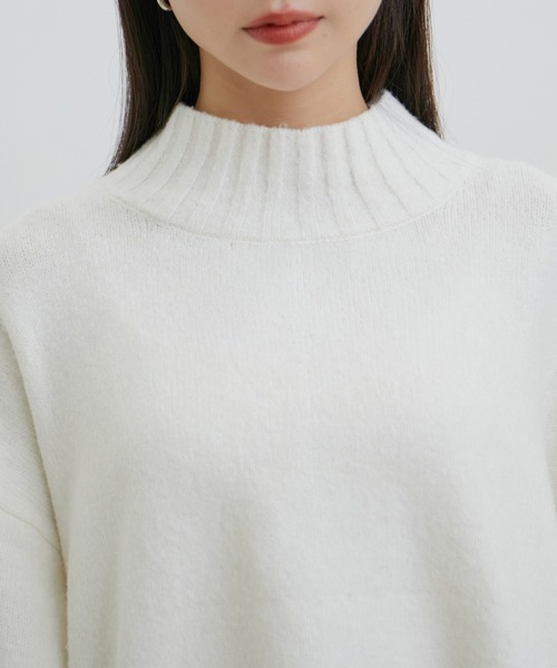 セール】【選べる着丈】ふわもこサイドスリットニット【洗える  