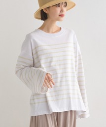 OMNES | パネルボーダーワイドスリーブ長袖Tシャツ(Tシャツ/カットソー)