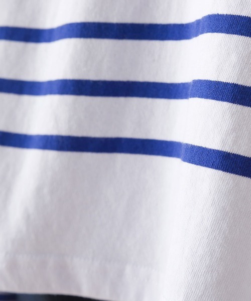 OMNES（オムネス）の「パネルボーダーワイドスリーブ長袖Tシャツ（Tシャツ/カットソー・レディース・ホワイト×ブルー/グレー系その他/ホワイト×ブラック/ホワイト系その他・FREE）」の8枚目の写真