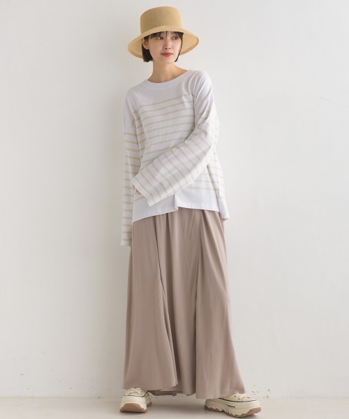 OMNES（オムネス）の「パネルボーダーワイドスリーブ長袖Tシャツ（Tシャツ/カットソー・レディース・ホワイト×ブルー/グレー系その他/ホワイト×ブラック/ホワイト系その他・FREE）」の12枚目の写真