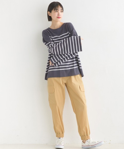 OMNES（オムネス）の「パネルボーダーワイドスリーブ長袖Tシャツ（Tシャツ/カットソー・レディース・ホワイト×ブルー/グレー系その他/ホワイト×ブラック/ホワイト系その他・FREE）」の16枚目の写真