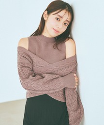 カシュクールケーブルツインニット 982426