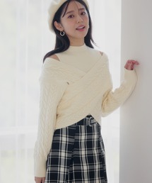 mysty woman | カシュクールケーブルツインニット 982426(ニット/セーター)